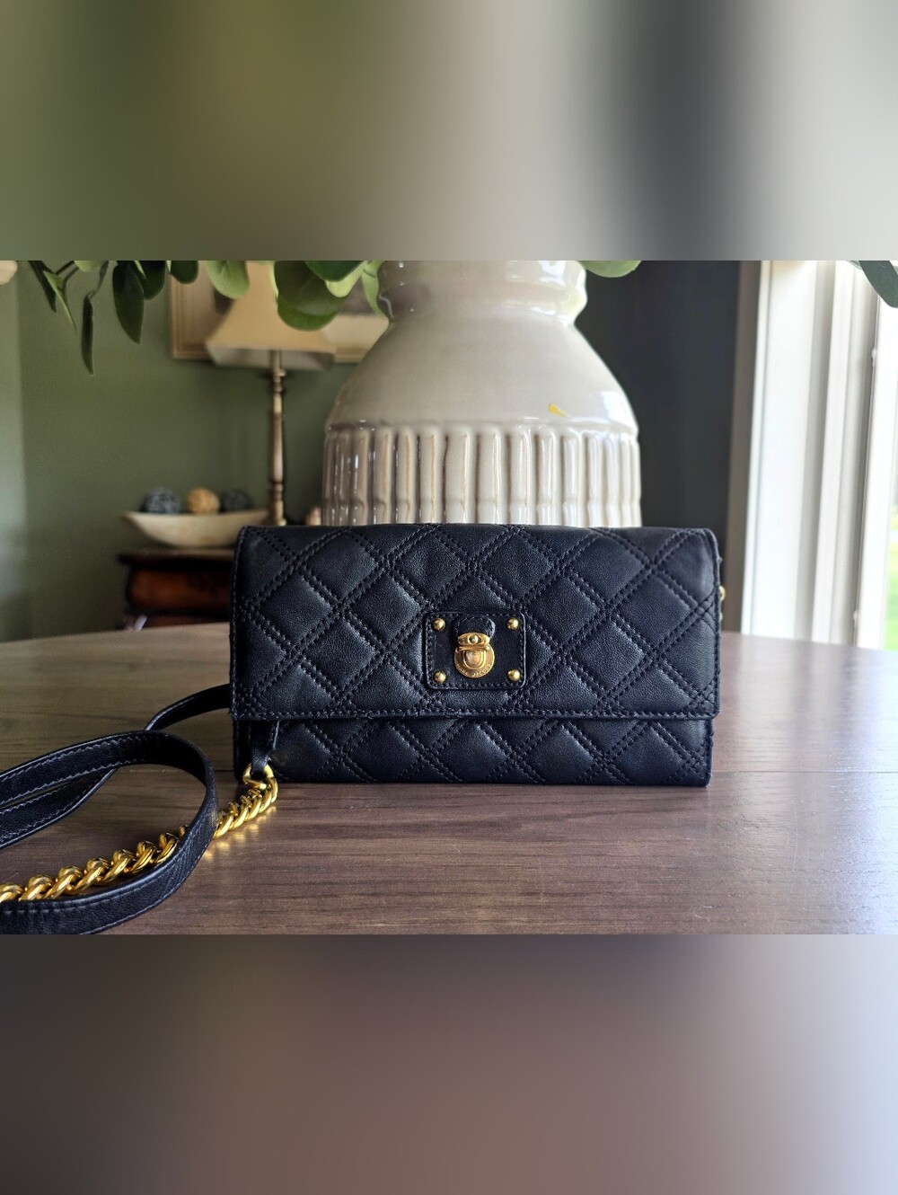 Marc Jacobs Vintage Black Quilted Leather Convertible Crossbody